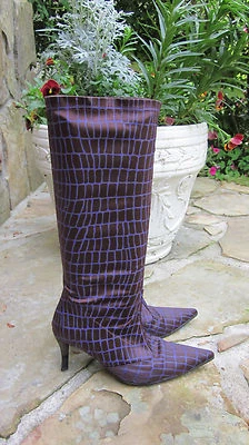 Botas elásticas Gianni Barbato marrom roxo sapatos 36 Estado perfeito  - Imagem 1 de 4