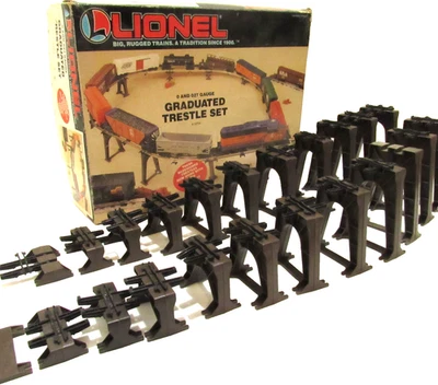 Lionel Graduated Trestle Set O And O27 Gauge 6-12754 22 Piers Tie Channels - Image 1 of 4