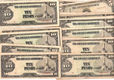 50 billetes numerados FILIPINAS INVASIÓN/OCUPACIÓN JAPONESA DE LA SEGUNDA GUERRA MUNDIAL 10+5 pesos PPDus Foto 1 de 2