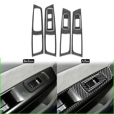 Borde de control de ventana de puerta de fibra de carbono real para Subaru Impreza WRX STI 2008-14 Foto 1 de 4