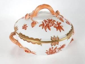 Herend: Fortuna, Rost; 8,5" Servierterrine mit Griff, Gemüseschale mit Deckel - Bild 1 von 24