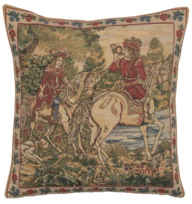 Cushion Cover – The Noble Hunt – Tapestry Throw Pillow Cover 16x16 in New - Image 1 of 4