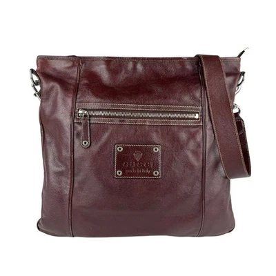 Borsa a tracolla Gucci originale in pelle marrone/argento - z6084 - Immagine 1 di 4