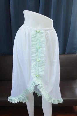 #E24 De Colección Estilo 2XL/ElásticoW.24-42" Blanco Nylon Medio Deslizamiento Con Borde de Encaje Longitud27" Foto 1 de 4