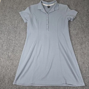 NY&CO Camicia Collo Abito Manica Corta Blu Neutro Taglia Large L - Foto 1 di 14