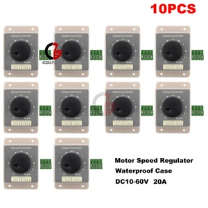 10PCS 10-60V 20A Pulse Width Modulator PWM DC Motor Speed Controller Waterproof - Picture 1 of 12