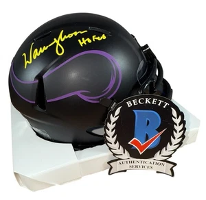 WARREN MOON SIGNED MINNESOTTA VIKINGS ECLIPSE MINI HELMET BECKETT COA W035412 - Picture 1 of 8