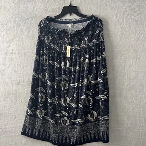 Max Studio Damen Schlauch Top Kleid Blau Große Blumen Ärmellos Pullover - Bild 1 von 9