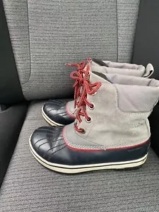 Sorel Kids Winter Outdoor Waterproof Snow Boots Grey/Black Sz 3 - Picture 1 of 8