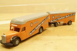 HO 1:87 Brekina 5512 Mercedes Benz MB L 6600 Möbelkofferzug " Bartz & Co " Senza - Foto 1 di 7