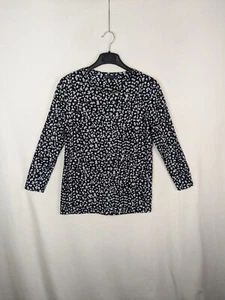 Marks and Spencer Ladies casual top blouse size 10 black mix long sleeve - Picture 1 of 9