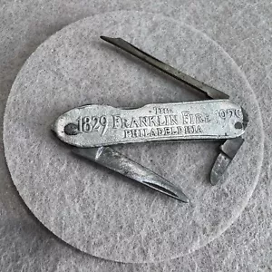 Vintage The Franklin Fire Insurance Company Philadelphia Sterling Pocket Knife - Picture 1 of 11
