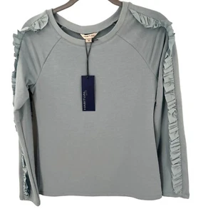 NEW Habitual Girl Kids Long Sleeve Top Ruffle Sleeve Size 12 Light Blue - Picture 1 of 6