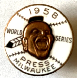 Rara spilla stampa Milwaukee Braves World Series 1958 vintage - Foto 1 di 5