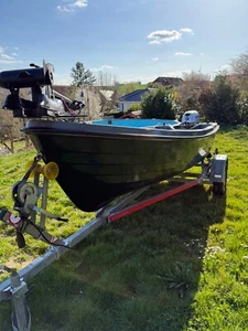 Angelboot mit motor und trailer 411 Honda 15ps - Bild 1 von 12