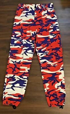 Rothco B.D.U. Pantalones Camuflaje Rojo Blanco y Azul Adulto Pequeño Regular Nuevos Sin Etiquetas Foto 1 de 4