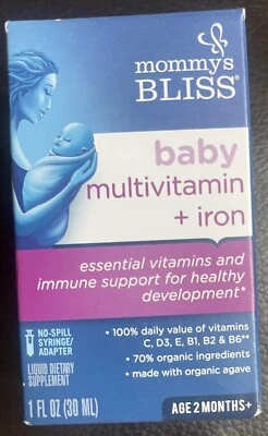 Multivitamínico Líquido para Bebé Mommy's Bliss + Hierro, Vitaminas Esenciales 1 fl oz 01/26+ Foto 1 de 4