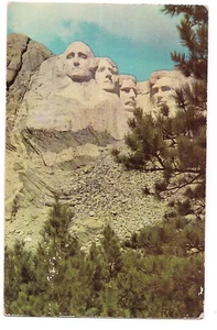 MOUNT RUSHMORE Shrine Democracy Black Hills South Dakota Postcard SD 1950 - Picture 1 of 2