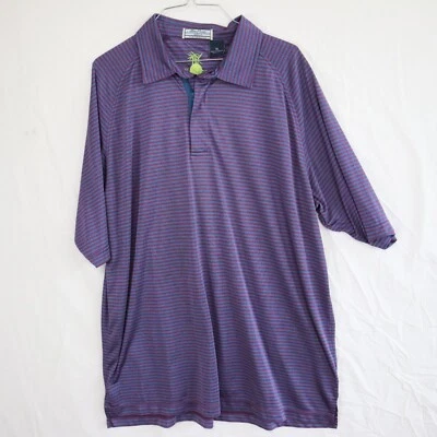 Alan Flusser Golf Polo Shirt Mens XL Performance EcoTec Striped Short Sleeve - Image 1 of 4