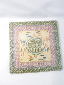 Temp-Tations by Tara Old World Confetti Glass Trivet Square New, Plastic Sealed - Picture 1 of 6