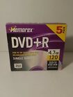 Vintage Memorex Recordable DVD+R DVD+RW 4.7GB 2 Hours Video 5 Pack CD In Plastic