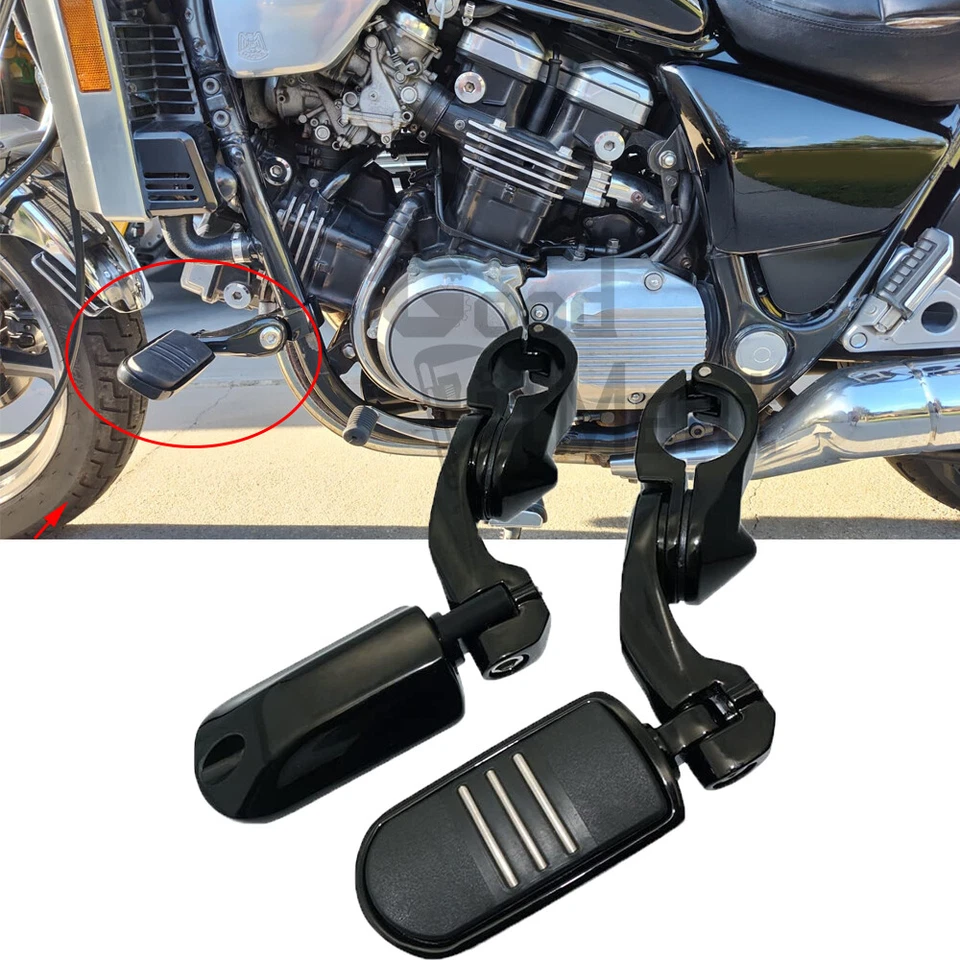Black Motorcycle 1-1/4" 32mm Highway Foot Pegs Crash Bar For Honda Magna 750 700 Foto 1 de 4