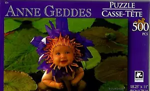 2015 Anne Geddes Puzzle Lilly Pad Baby 500 pezzi 18,25" X 11" NUOVO #TY11 - Foto 1 di 1