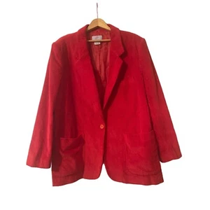 JP Collections Damen Blazer Gr. 24 Vintage rot Cord Jacke Taschen gefüttert - Bild 1 von 5