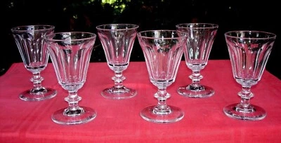 BACCARAT St Louis Weingläser 6 Glasses Wine Crystal Size Ribs Plates 19ÈME Ab - Image 1 of 4