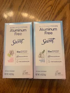 secret aluminum free deodorant 72 hr. 1.4oz . 1” powder and cotton, 1 cherry bl - Picture 1 of 1