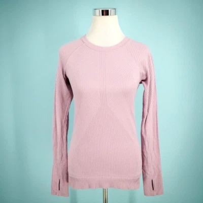 Top deportivo activo manga larga cuello redondo inquieto rosa púrpura talla 6 Lululemon Foto 1 de 4