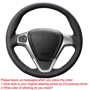 For Ford EcoSport 2014-2017 Fiesta 08-2017 Hand Sewing Car Steering Wheel Cover - Picture 1 of 6