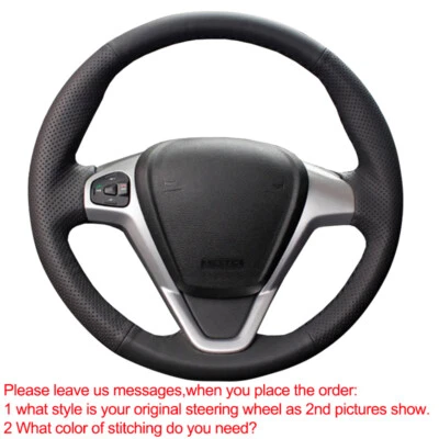 For Ford EcoSport 2014-2017 Fiesta 08-2017 Hand Sewing Car Steering Wheel Cover - Image 1 of 4