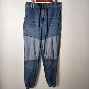 Urban Outfitters BDG Women's Size L Patchwork Jogger Jeans 100% Cotton High-Rise - Picture 1 of 10