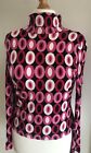 Ladies Roll Neck Black Pink and White Top Size 14
