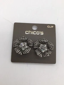 Orecchini Chico's ClLIP Nero/Cristallo Nuovi con etichette - Foto 1 di 2