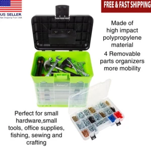 Durable Utility Storage Organizer Box W/ 4 Drawers 19 Compartments Tools New - Picture 1 of 3