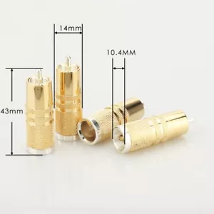 4 pz connettore phono HIFi serie spina RCA placcato oro maschio 10 mm fai da te - Foto 1 di 6