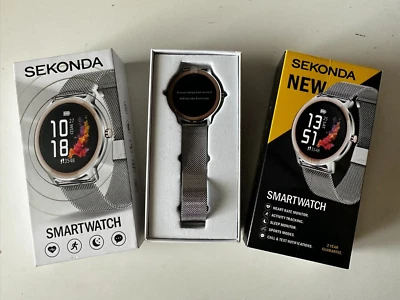 Reloj inteligente Sekonda Flex plateado/rosa correa de silicona rosa brillo golf/precio de venta sugerido por el fabricante 84,99 Foto 1 de 4