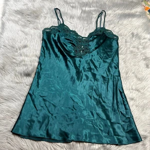 Vintage Victorias Secret Gold Label Green Beaded Slip Dress - Picture 1 of 12