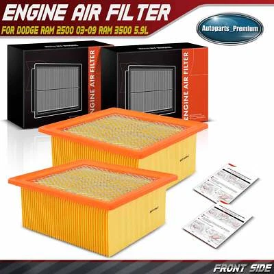 2x New Engine Air Filter for Dodge Ram 2500 2003-2009 Ram 3500 2003-2008 L6 5.9L - Image 1 of 2