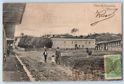Postal Colombia Sudamérica Plaza Oeste Manizales 1912 Antigua Publicada Foto 1 de 2