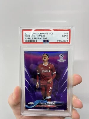Roberto Firmino 2017-18 Topps Chrome UCL Purple Refractor /250 PSA 9 - Image 1 of 2