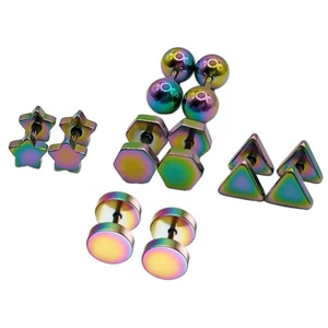 Chirurgie 316 Edelstahl 6 mm Geometrie Stil Ohrstecker Set Titan Stahl - Bild 1 von 33