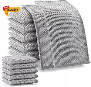 10 Pcs Multipurpose Wire Dishwashing Rags for Wet and Dry - Non-Scratch Wire Dis - Picture 1 of 7