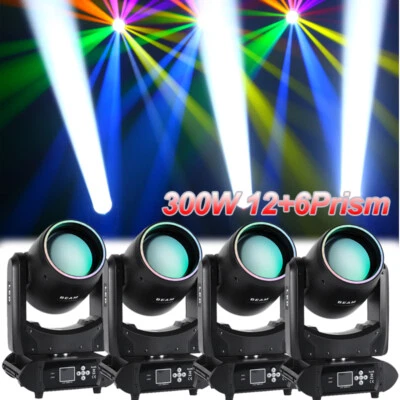 300W 18Prism LED Beam Moving Head Stage Light DMX Gobo Spot Lighting Disco Party - Image 1 of 4