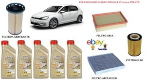 Kit tagliando filtri Golf 7 VII 1.6 20 TDI GTD 5 litri Olio Castrol Edge LL 5w30 - Picture 1 of 6