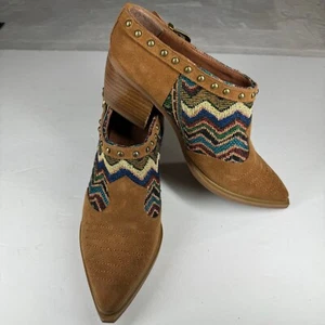 Sbicca Vintage Collection Boots Clogs Shoes Women's 8 Brown Leather Western - Picture 1 of 21