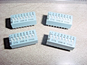 4 pz interruttori DIP 8 posizioni, supporto scheda PCB, larghezza standard, spedizione rapida negli Stati Uniti! - Foto 1 di 4