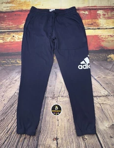 Adidas Jogger Pants Sweatpants Men's Large Navy Blue Gym Soccer Training LTWT - Picture 1 of 10